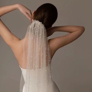 Pearl Wedding Veil- Chapel Length